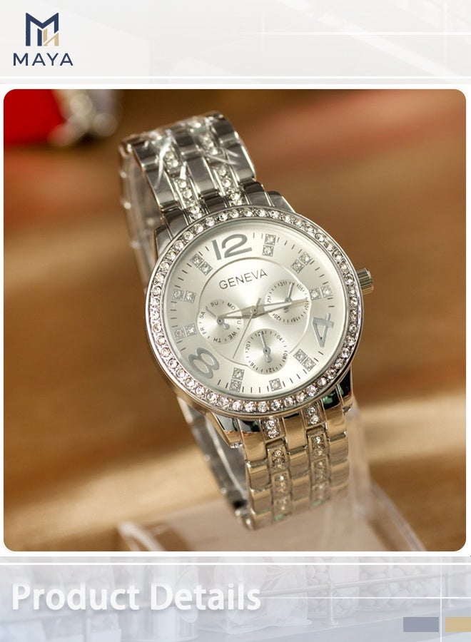 Geneva Women's Water Resistant Stainless Steel Analog Watch ZLF58-2 - Image 5